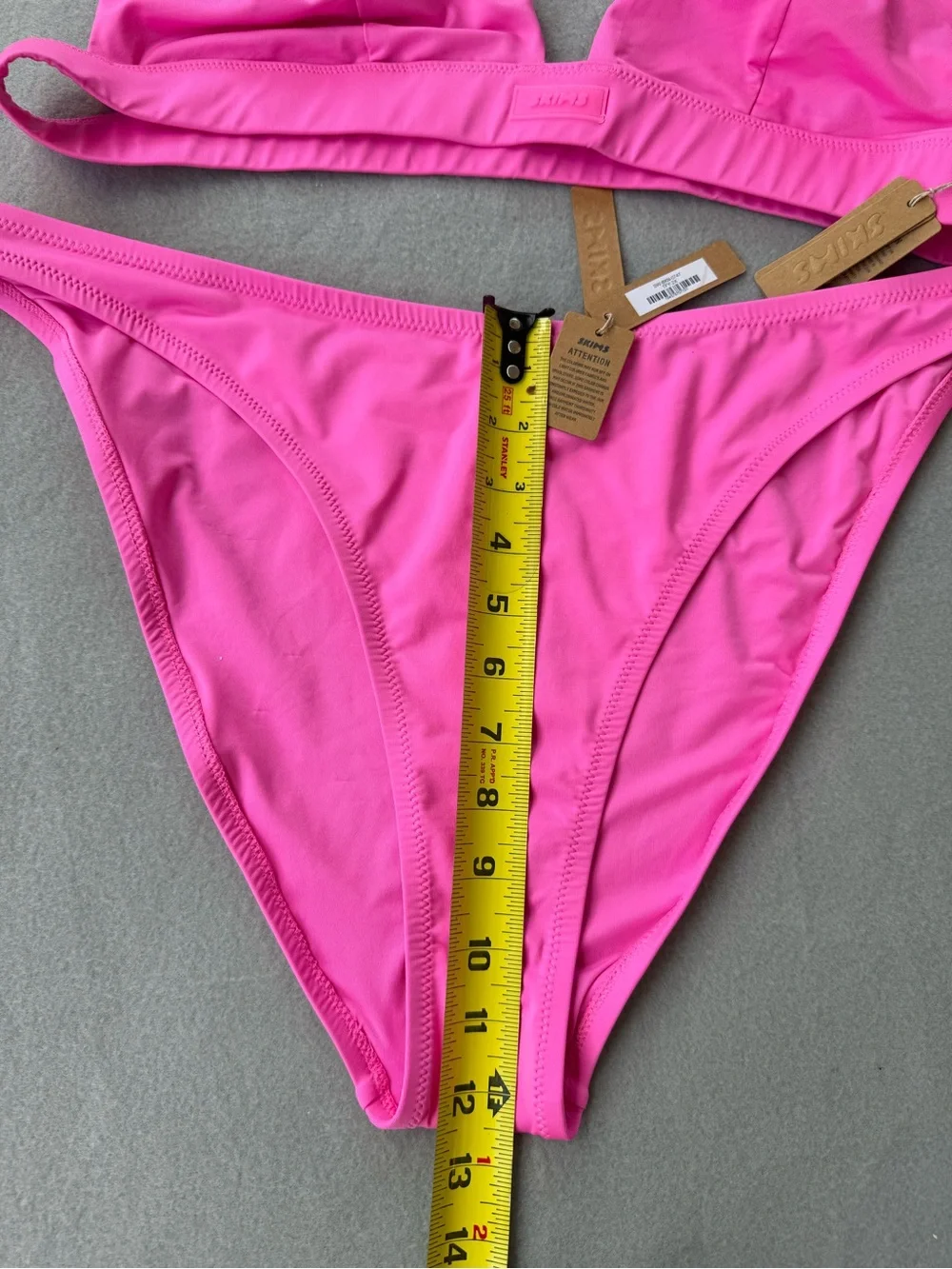 Skims Signature Swim Plunge Bikini  Set Top / Bottom 2X In Taffy Barbie Pink NWT